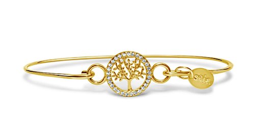 Stia Pave Icon Gold Plated Tree of Life Bracelet
