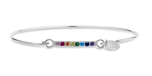 Stia Pave Icon Sterling Silver Rainbow Bar Bracelet