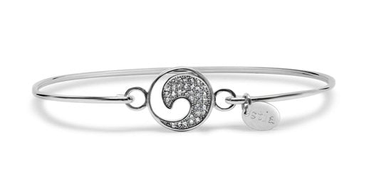Stia Sterling Silver Pave Icon Wave Bracelet with Cubic Zirconias