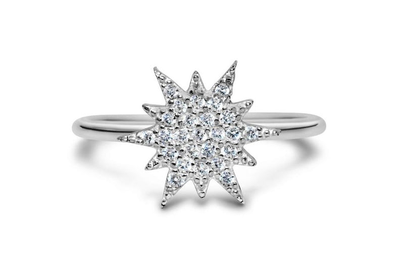 Stia It Fits Pave Icon Sterling Silver Starburst Ring
