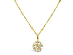Stia Pave Icon Gold Plated Disk Necklace