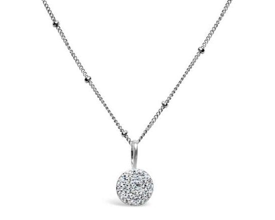 Stia Pave Icon Sterling Silver Disk Necklace