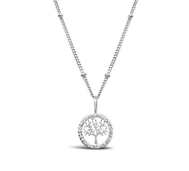 Stia Pave Icon Tree of Life Sterling Silver Necklace