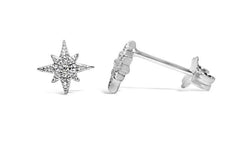 Stia Pave Starburst Sterling Silver Post Earrings