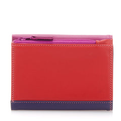Mywalit Small Tri-Fold Leather Wallet in Sangria Multi
