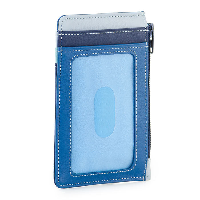 mywalit leather credit card holder and coin purse in denim
