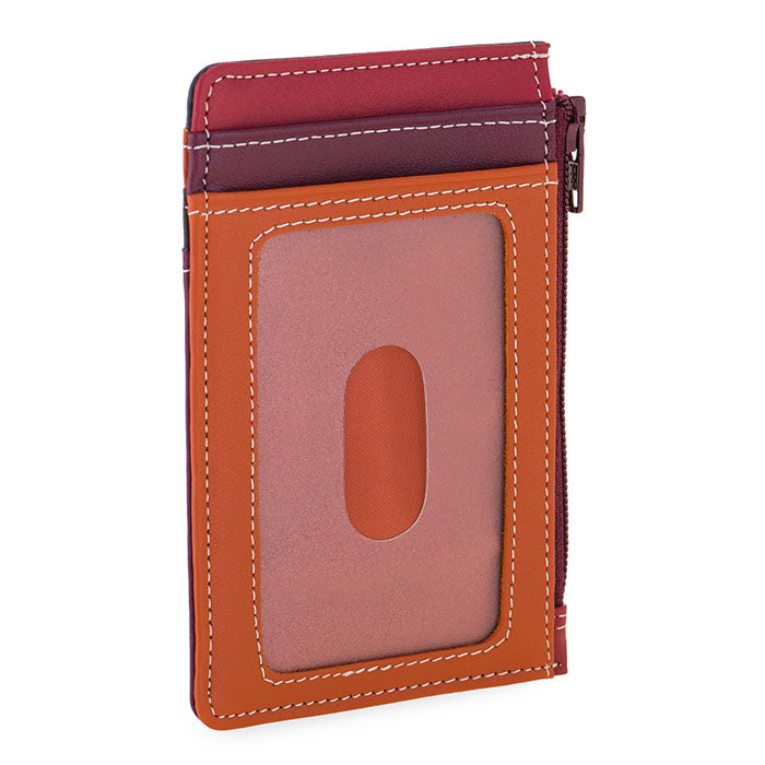 mywalit leather credit card holder and coin purse in chianti