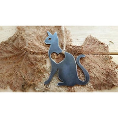 Cat Ornament with Heart