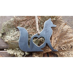 Fox Rustic Ornament with Heart