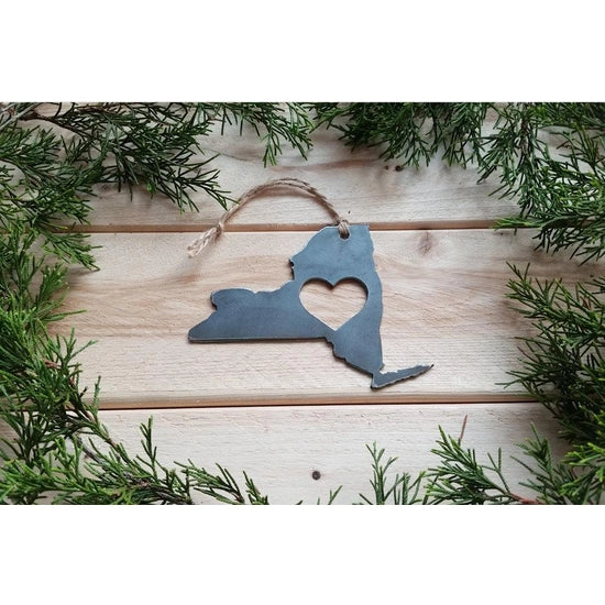 New York State Ornament with Heart