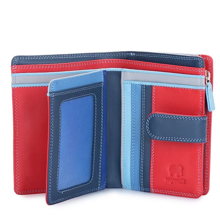 Mywalit Medium Leather Snap Wallet in Royal