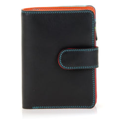 Mywalit Medium Leather Snap Wallet in Black/Pace