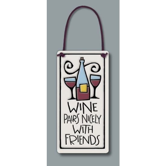 Spooner Creek wine tag, "Wine pairs nicely with friends"