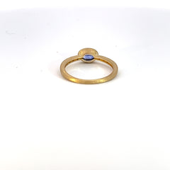 Sapphire Oval Bezel & Diamond Ring