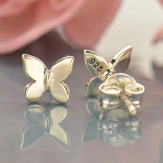 Sterling Silver Stud Earrings - Butterfly