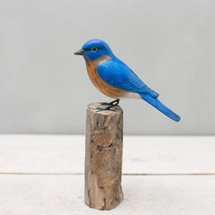 Hand Painted Wood Blue Bird