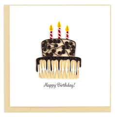 Quilled Happy Birthday Cake Greeting Card