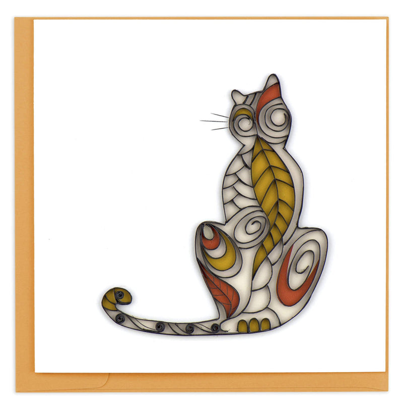 Quilled Cat Silhouette Greeting Card