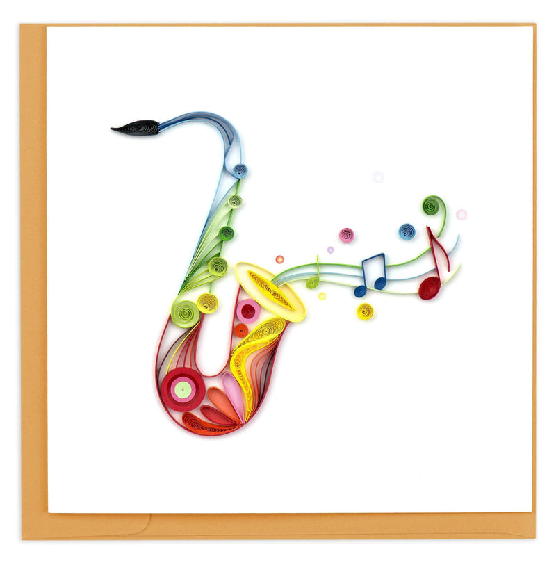 Quilled Saxophone Greeting Card