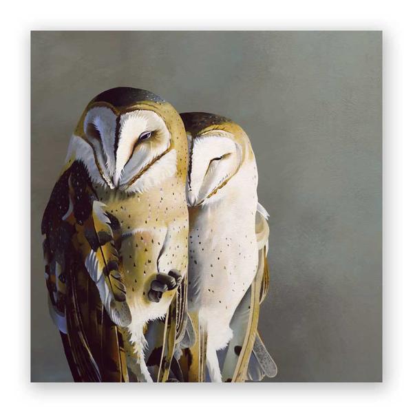Barn Owl Pair 10" x 10" (7/8" D)