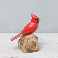Hand Painted Wood Cardinal