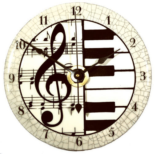 All Fired Up Small Ceramic Clock in Classical Music