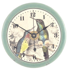 All Fired Up Small Ceramic Clock in Hummingbird Watercolor