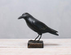 Hand Painted Wood Crow