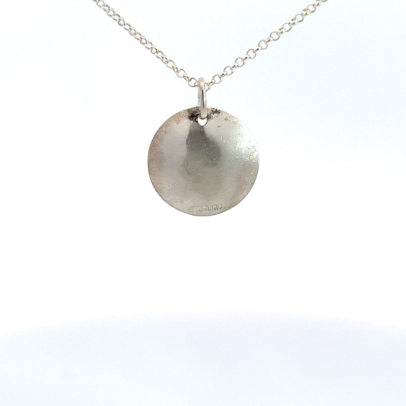 Textured Cupped Disk Necklace