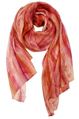 Lua Hand Dyed Silk Scarf in Rose/Blush