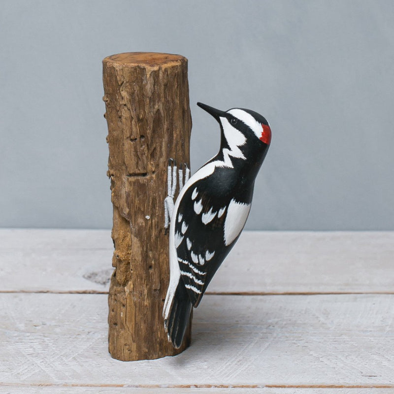 Mini Painted Wood Downy Woodpecker