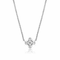 Liven Co. 14k White Gold Petite Diamond Clover Choker Necklace