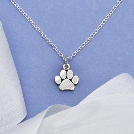 Sterling Silver Paw Print Necklace Carol Company