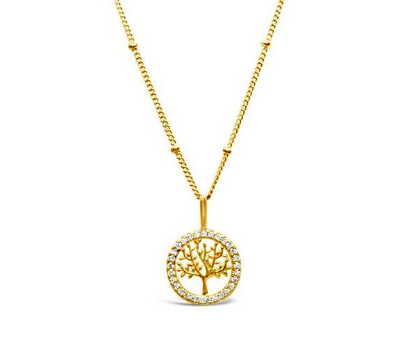 Stia Pave Icon Tree of Life Gold Plated Necklace