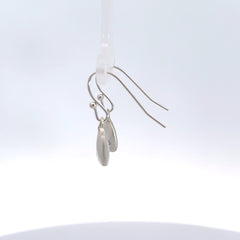 Small Puffy Square Earrings with Diamond Drop