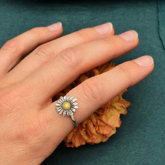 Sterling Silver Daisy Ring with Bronze Center