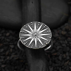 Sterling Silver Sun Mandala Ring