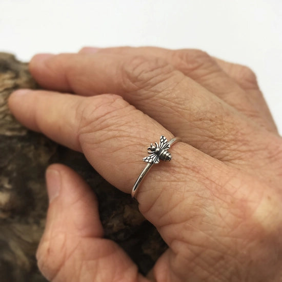 Sterling Silver Ring - Tiny Bee Ring