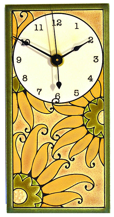 All Fired Up Tall Ceramic Wall Clock in Sunflower