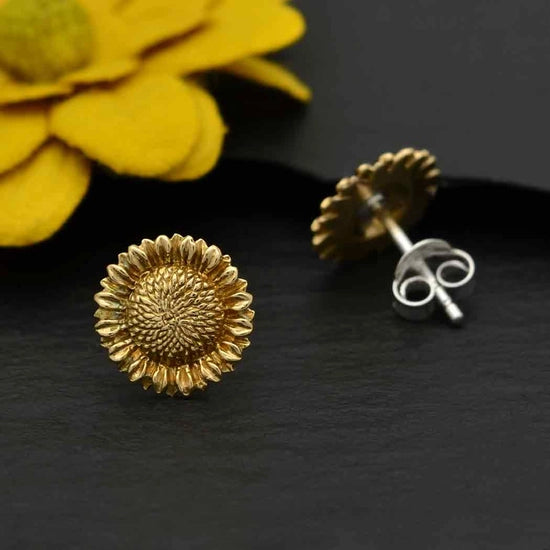 Bronze Sunflower Post Earrings