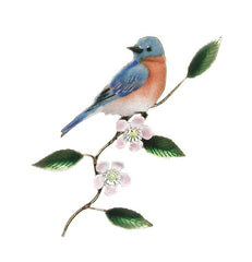 Bovano Enamel Eastern Bluebird on Apple Blossom Wall Decor 