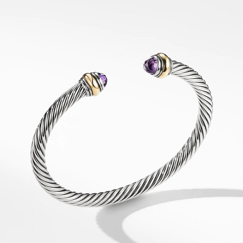 David Yurman Cable Classic® Bracelet with Amethyst and 14K Gold, 5mm