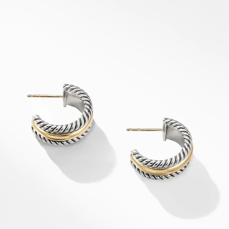 David Yurman Cable Collectibles Hoop Earrings with 14K Gold