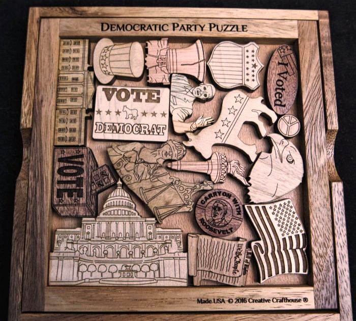 Creative Crafthouse Wood Democratic Party Picture Frame Puzzle
