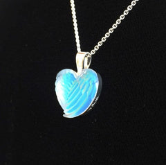Matt Bezak Glass Winged Heart Pendant Set in Sterling Silver