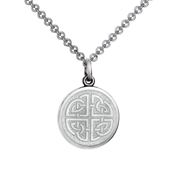 Colby Davis Sterling Small Mother Daughter Pendant in White Enamel on Chain 