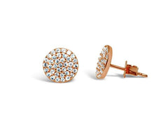 Stia Pave Icon Rose Gold Plated Disk Post Earrings