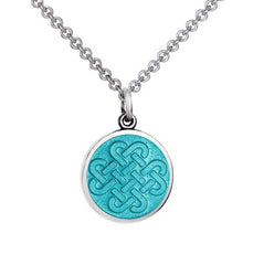 Colby Davis Small Sterling Silver Forever Friends Pendant with Light Blue Enamel
