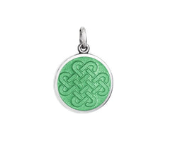 Colby Davis Small Sterling Silver Forever Friends Pendant with Light Green Enamel