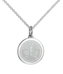 Colby Davis Medium Sterling and White Enamel Tree of Life Pendant on Chain